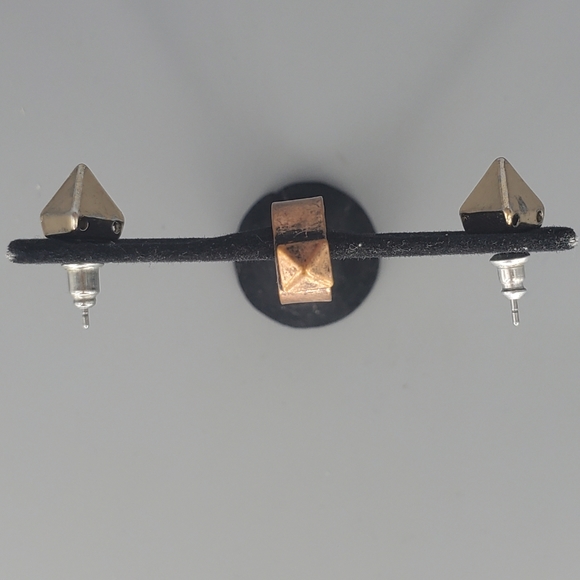 Sand in a Bottle Necklace, Pyrimad Earring and Earcuff 3 Piece Set - Picture 10 of 10